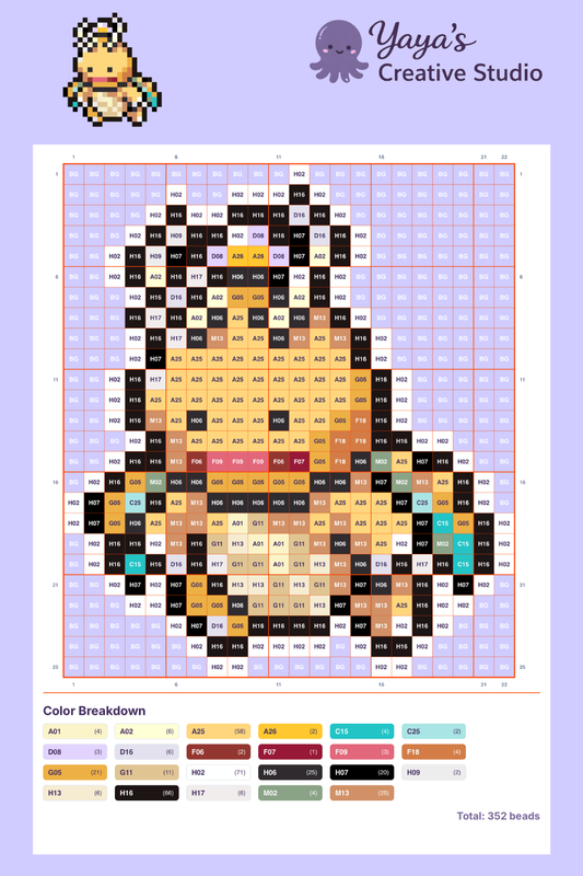 Ditto Dragonite Fuse Beads Pattern | Pokémon Pokopia Pixel Art