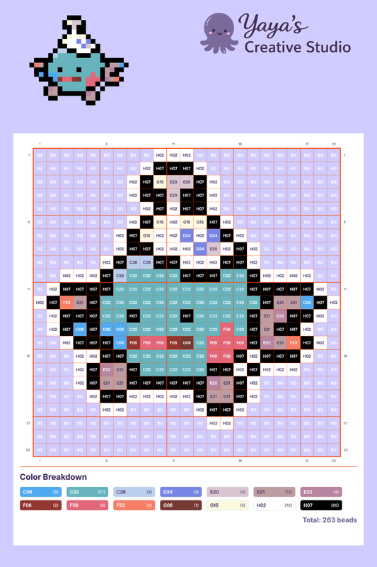 Ditto Magnemite Fuse Beads Pattern | Pokémon Pokopia Pixel Art