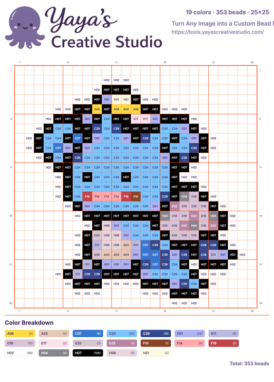 Ditto Transforming into Lapras Fuse Bead Creation – Pokémon Pixel Art (353 beads, 19 colors)