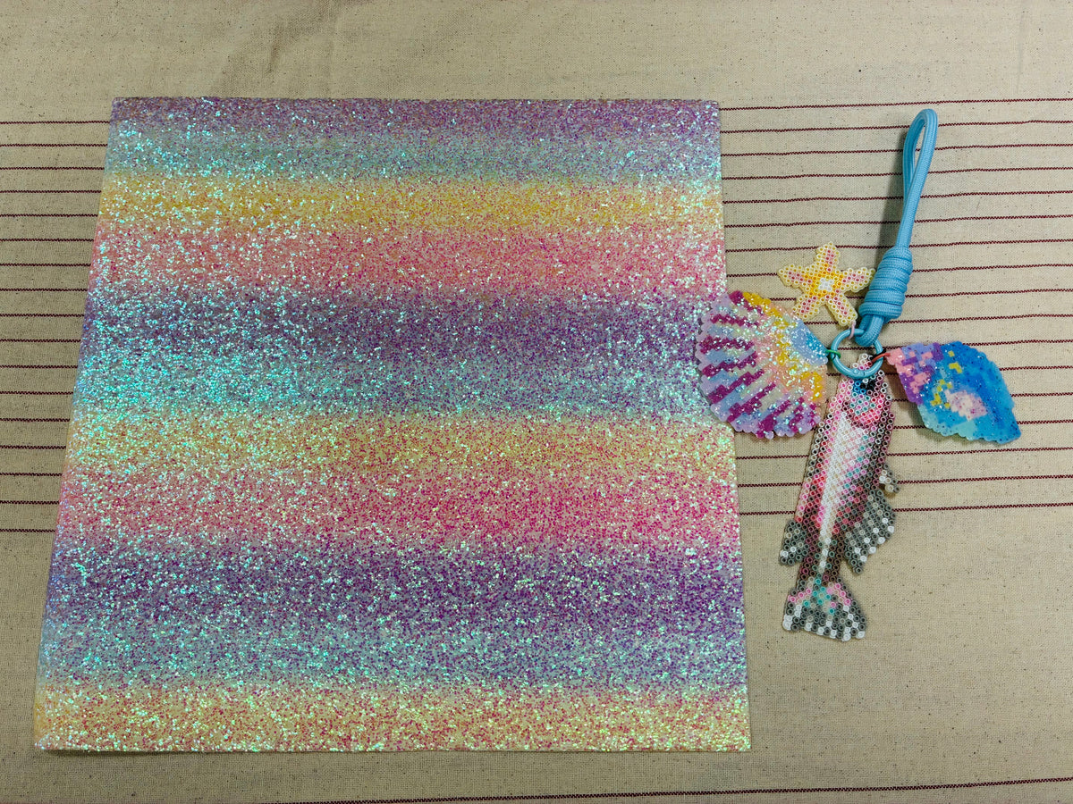 Feuille pailletée 30×30 cm pour thermocollage perles à repasser – 6 coloris