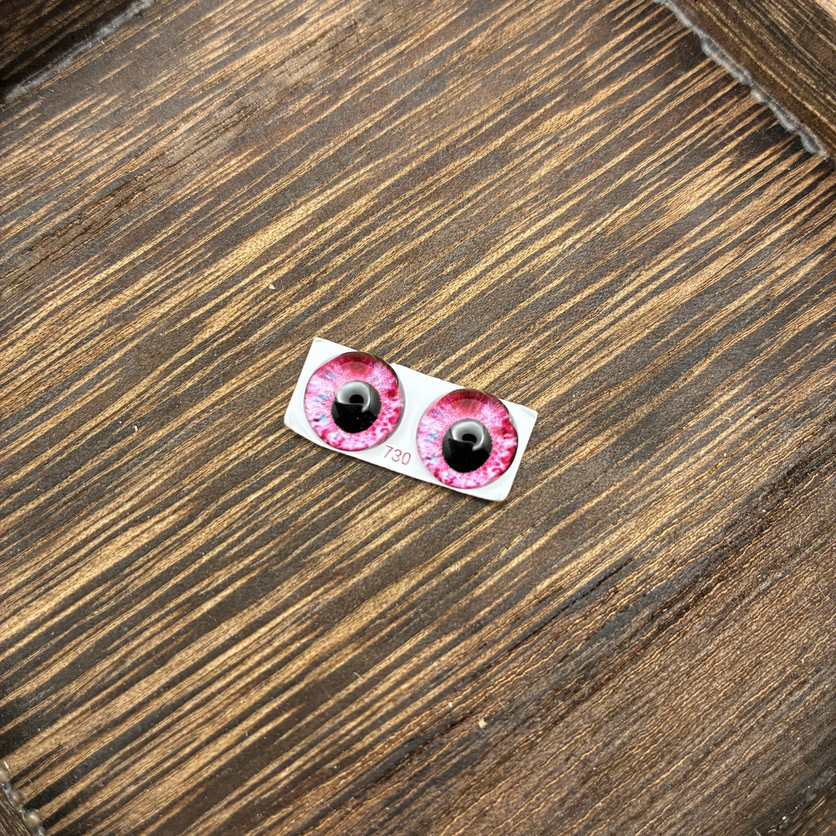 一对 10mm 手工玻璃眼珠，粉色，羊毛毡用