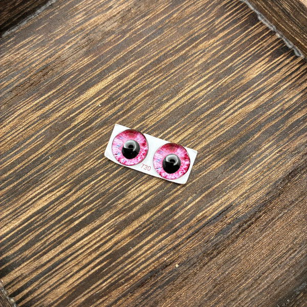一对 10mm 手工玻璃眼珠，粉色，羊毛毡用